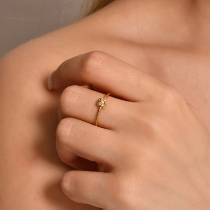 18K Elegant Mini Gold Ring - 2S183