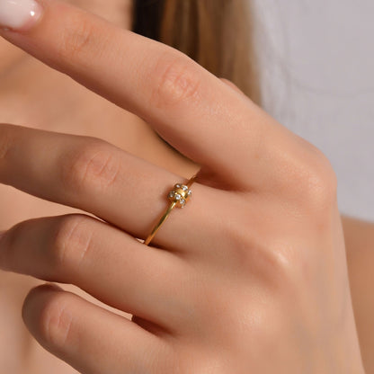 18K Elegant Mini Gold Ring - 2S183