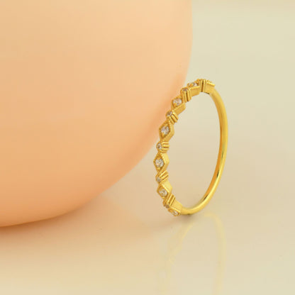 18K Gold Tiny Stackable Ring - 2S17