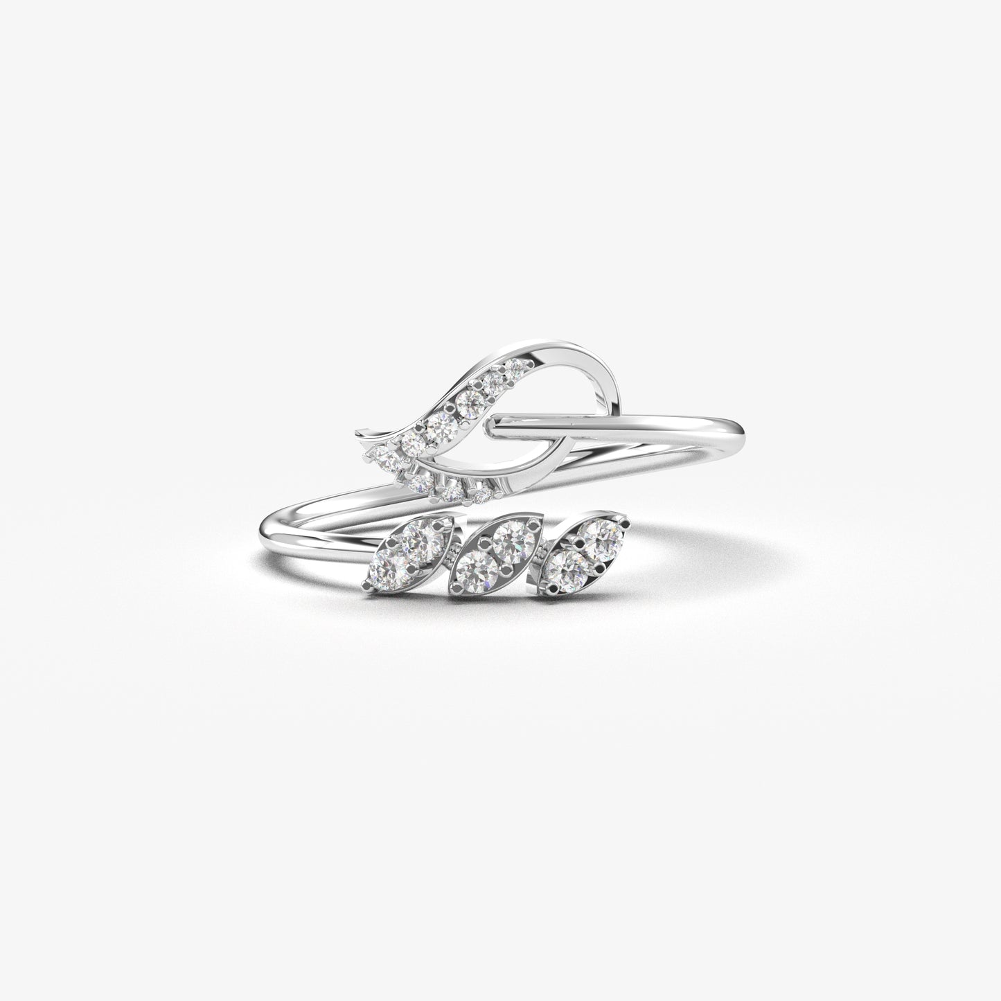 10K Gold Leaf Ivy Diamond Ring - LR124