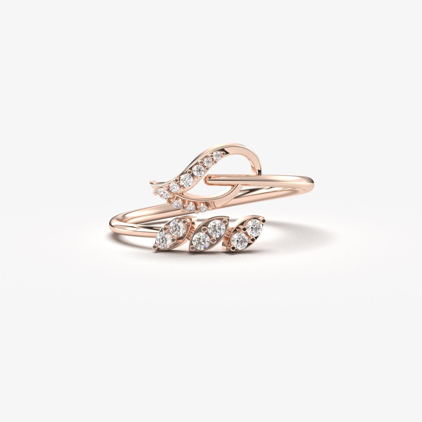 10K Gold Leaf Ivy Diamond Ring - LR124