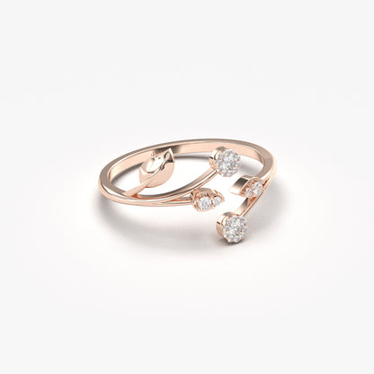 14K Gold Ivy Open Diamond Ring - LR141