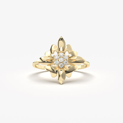 14K Gold Art Deco Diamond Ring - LR67