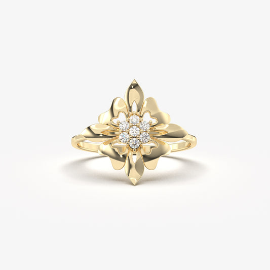 10K Gold Art Deco Ring - LR67