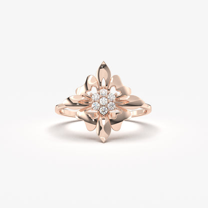 10K Gold Art Deco Diamond Ring - LR67