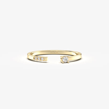 14K Gold Open Cuff Diamond Ring - 2S102