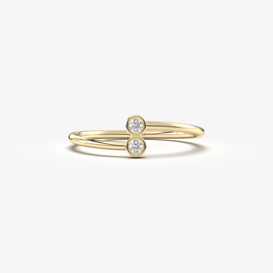 18K Gold Open Dual Ring - 2S103