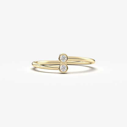 14K Gold Open Dual Ring - 2S103
