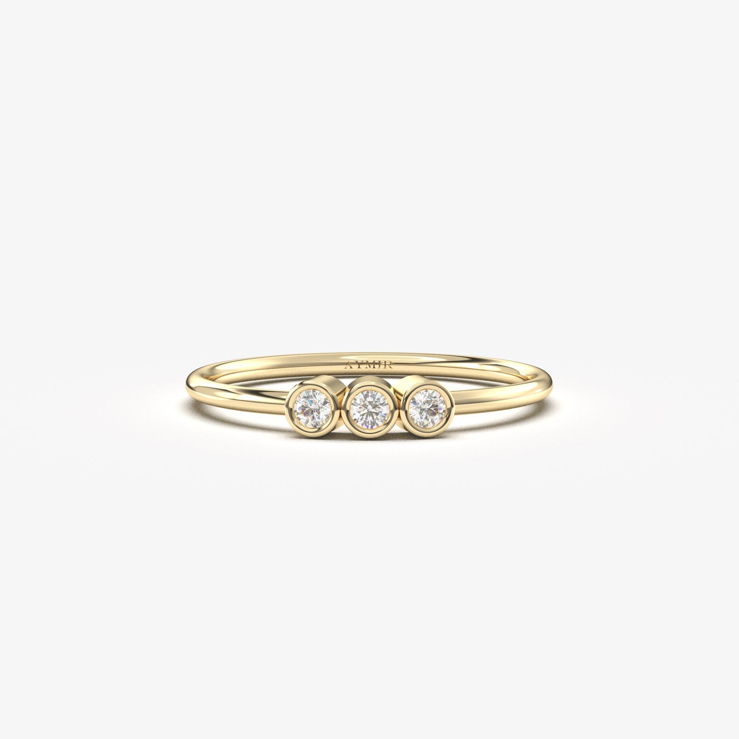 18K Gold Three Stone Ring - 2S105