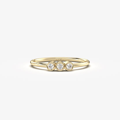 18K Gold Three Stone Ring - 2S105