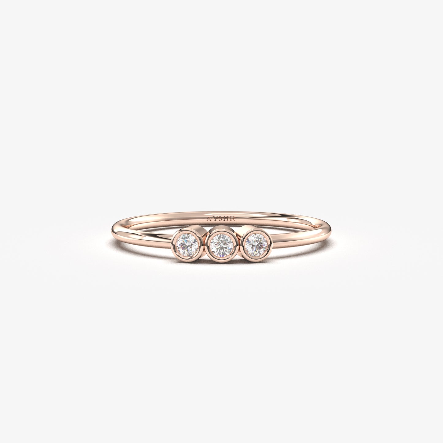 18K Gold Three Stone Ring - 2S105