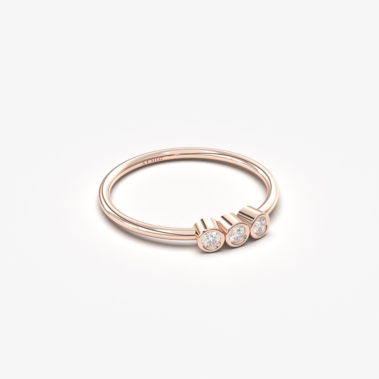 18K Gold Three Stone Ring - 2S105