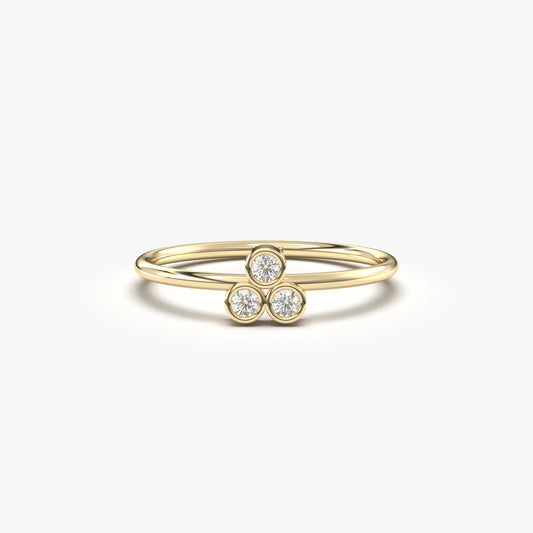 18K Gold Dainty Diamond Ring - 2S106