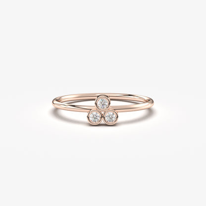 10K Gold Dainty Diamond Ring - 2S106