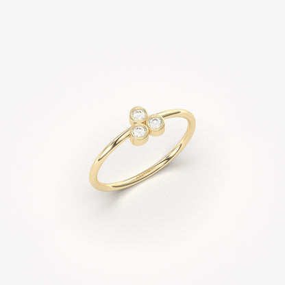 10K Gold Dainty Diamond Ring - 2S106