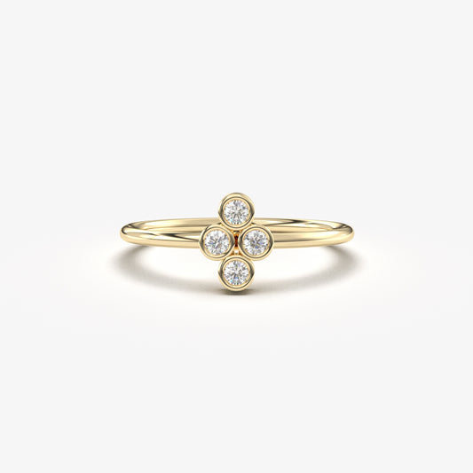 10K Gold Delicate Diamond Ring - 2S107