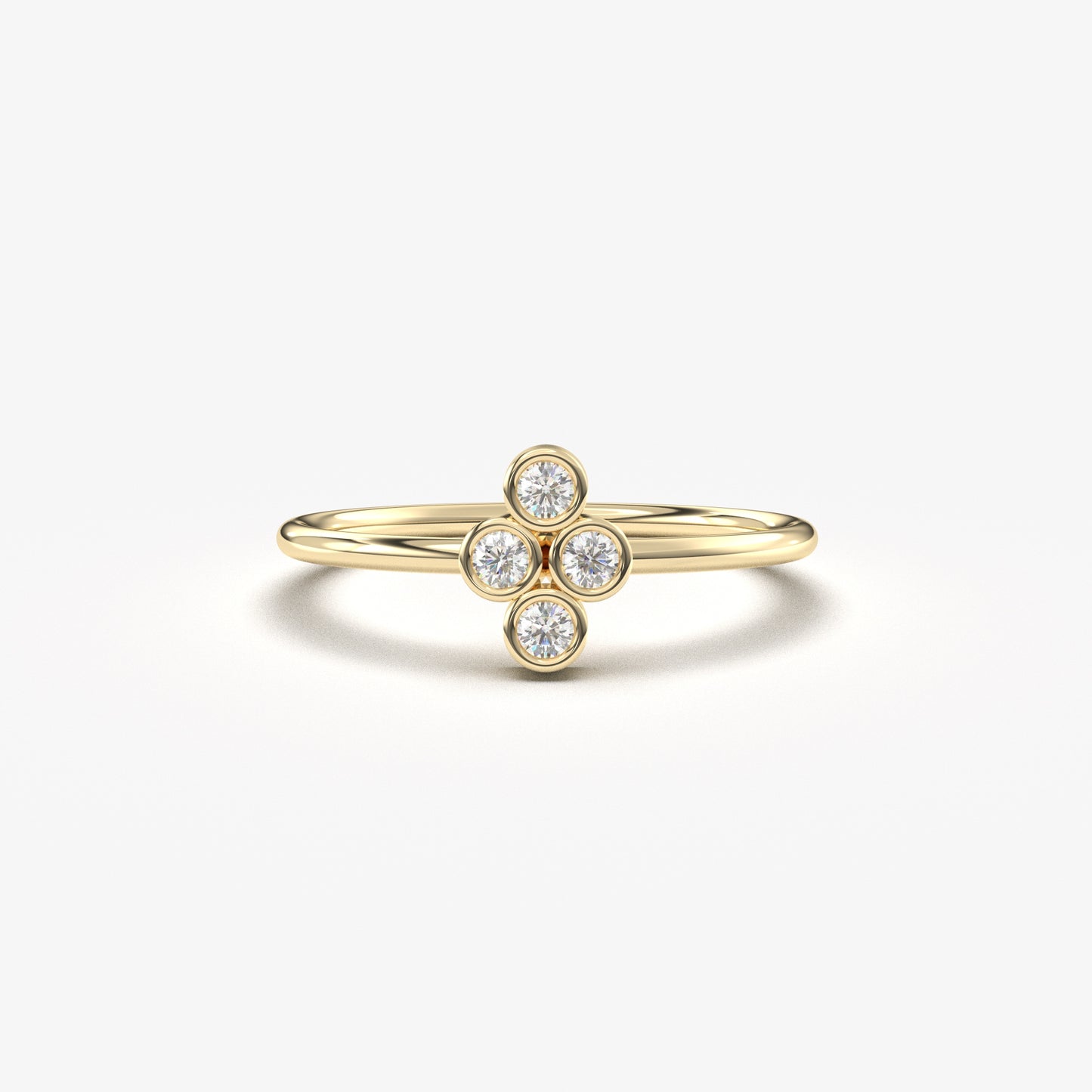 18K Gold Delicate Diamond Ring - 2S107