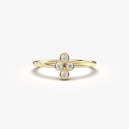 18K Gold Delicate Diamond Ring - 2S107
