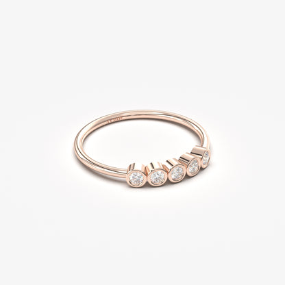 18K Gold Five Stone Ring - 2S108