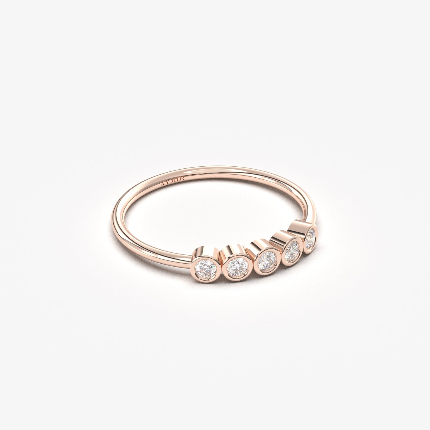 18K Gold Five Stone Diamond Ring - 2S108