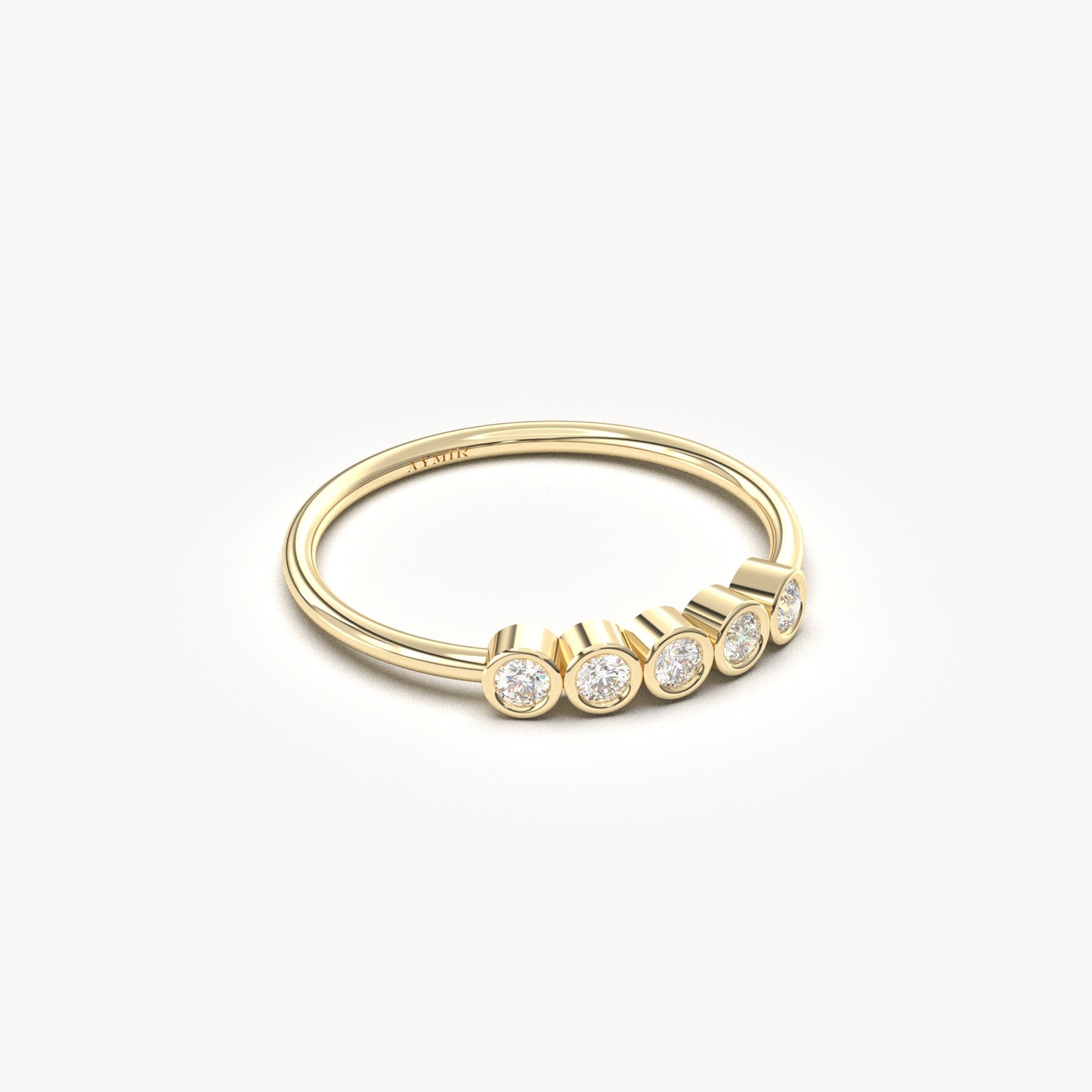 18K Gold Five Stone Ring - 2S108