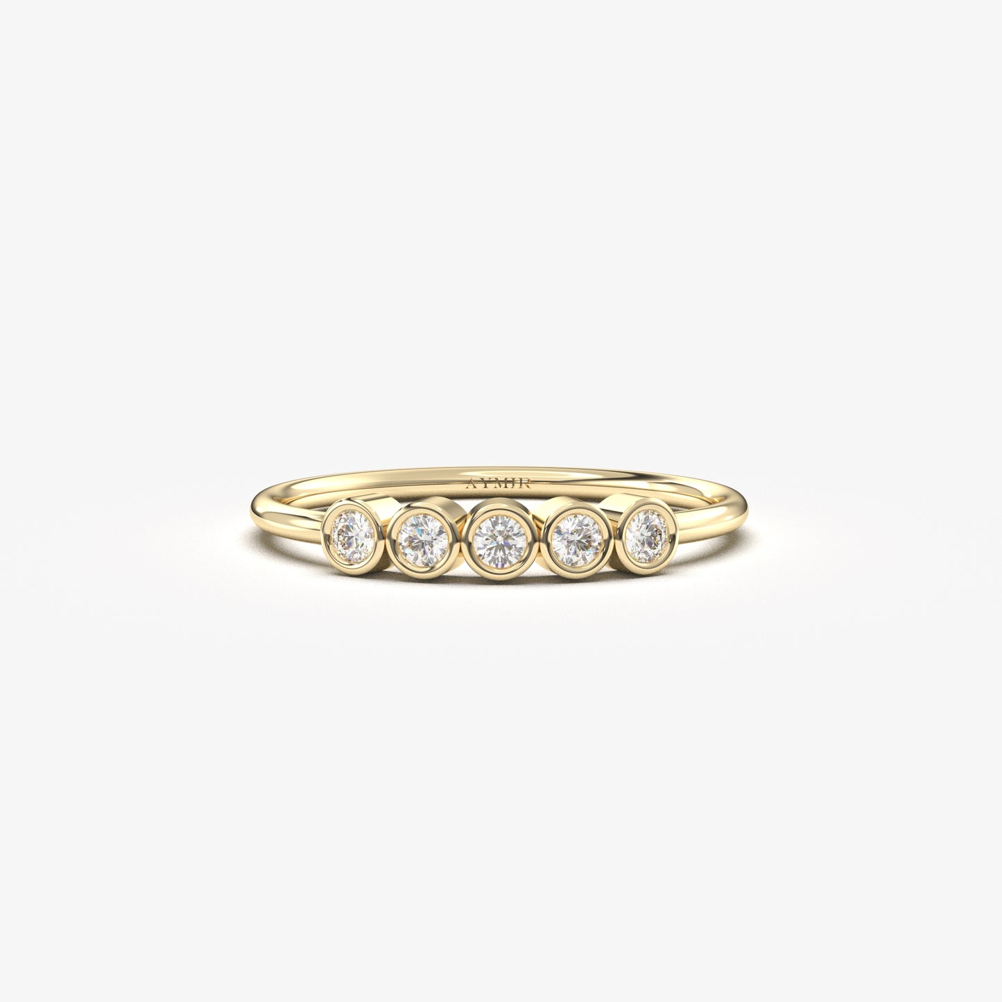 18K Gold Five Stone Ring - 2S108