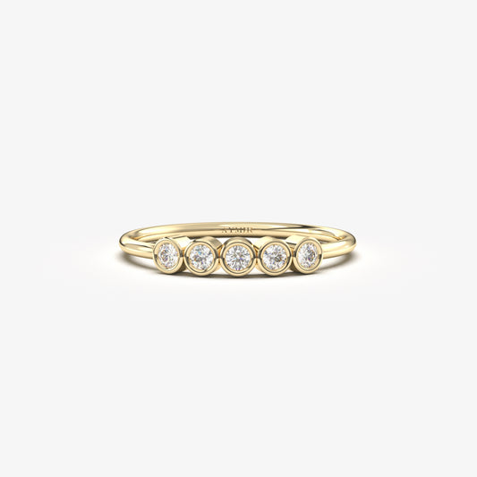 10K Gold Five Stone Diamond Ring - 2S108