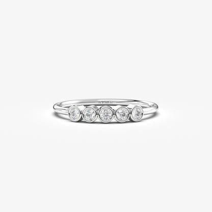 10K Gold Five Stone Diamond Ring - 2S108