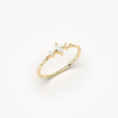 10K Gold Minimalist Marquise Ring - 2S111
