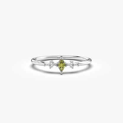 10K Gold Marquise Peridot Ring - 2S111P