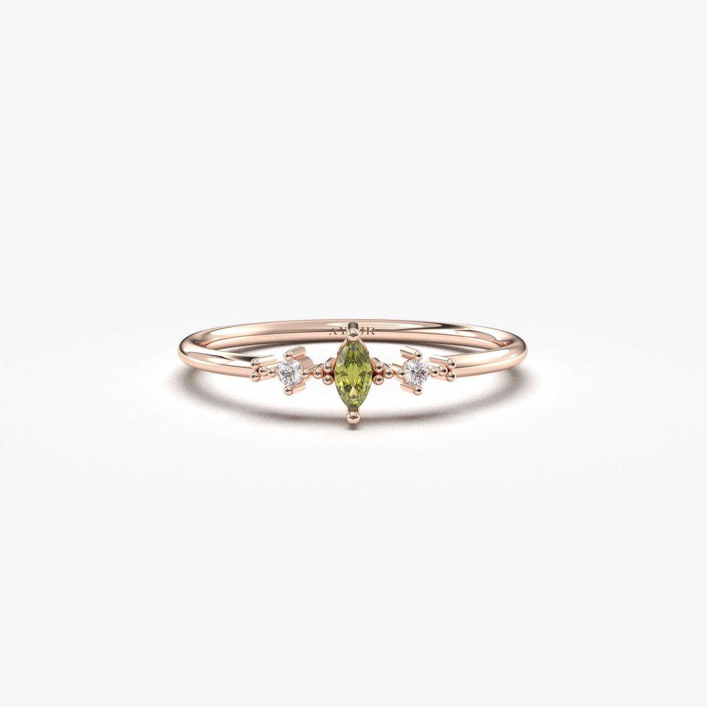 10K Gold Marquise Peridot Ring - 2S111P
