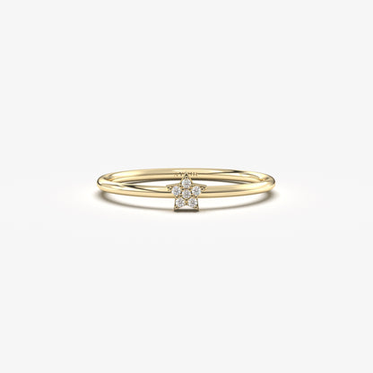 18K Gold Mini Polar Star Ring - 2S112