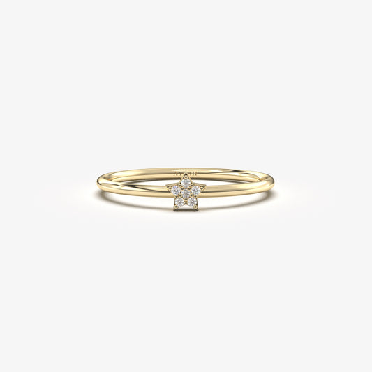 18K Gold Mini Polar Star Diamond Ring - 2S112