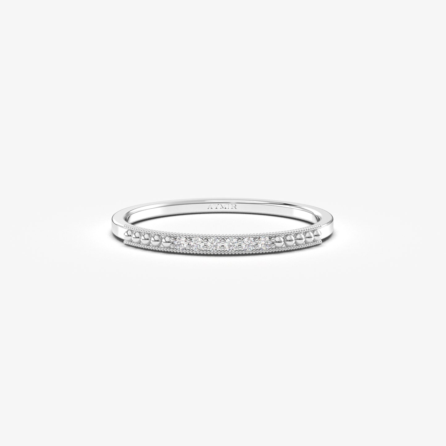 10K Gold Thin Wedding Diamond Ring - 2S118