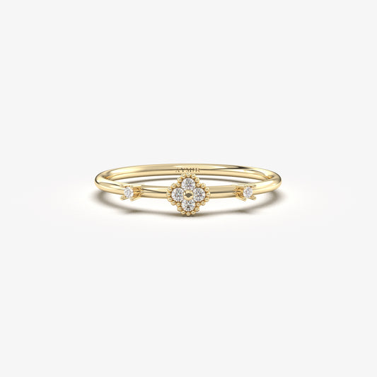 10K Gold Delicate Diamond Ring - 2S119