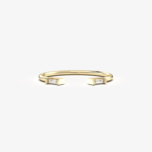 18K Gold Open Baguette Ring - 2S11DIA