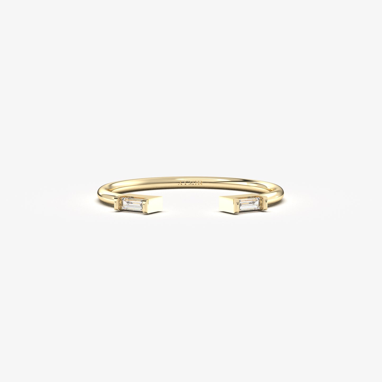 10K Gold Open Baguette Diamond Ring - 2S11