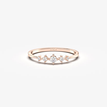 10K Gold 5 Stone Ring - 2S120