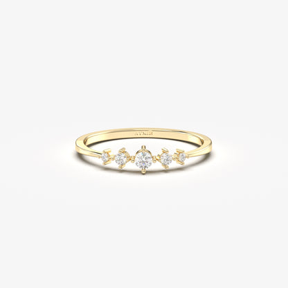 10K Gold 5 Stone Ring - 2S120