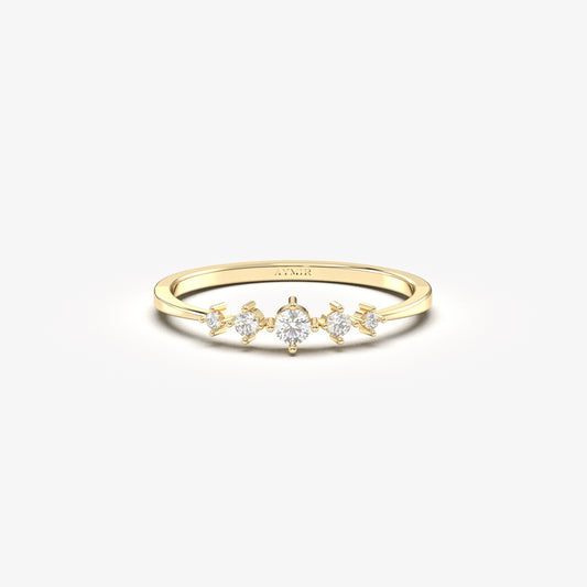 18K Gold 5 Stone Diamond Ring - 2S120