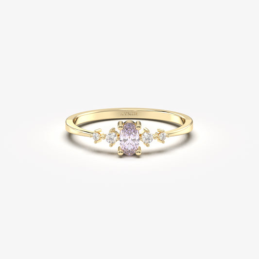 14K Gold Oval Lavender Ring - 2S121LAV