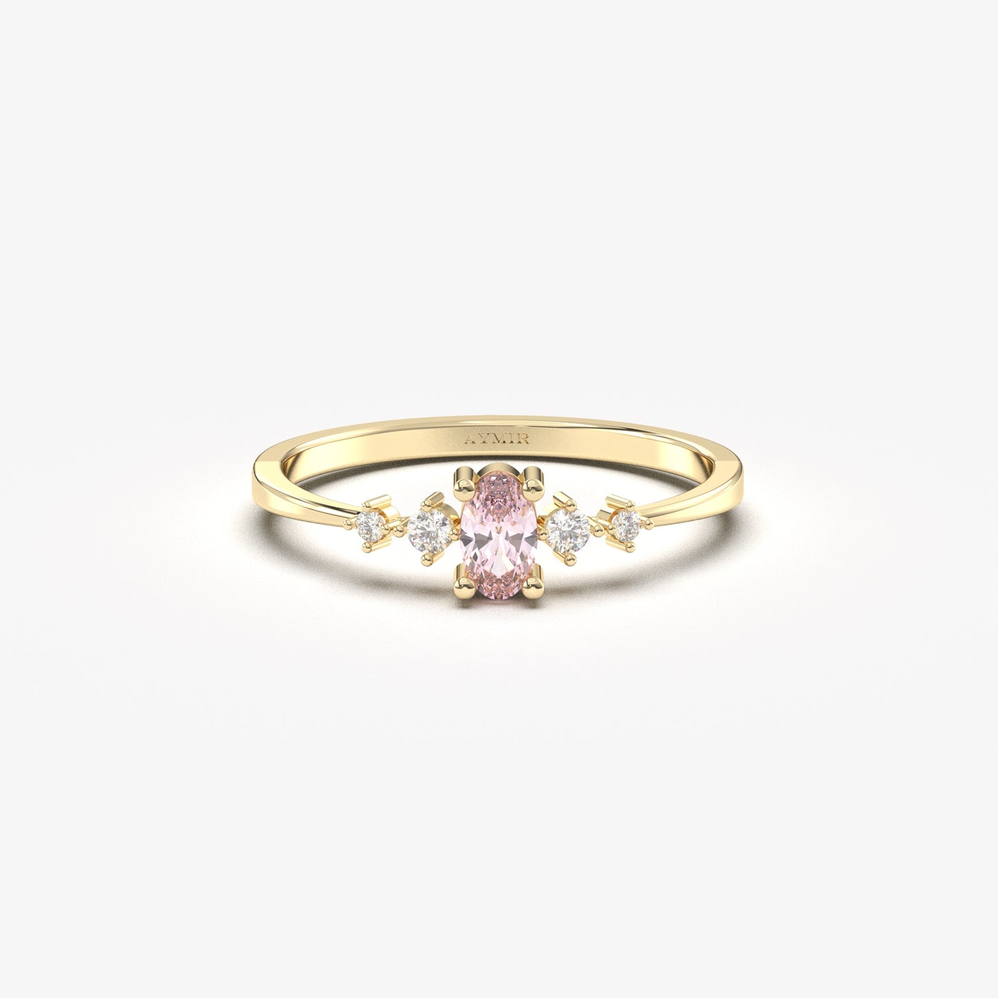 14K Gold Oval Pink Topaz Ring - 2S121PNK