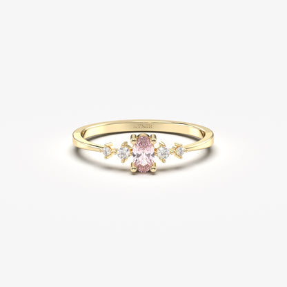 14K Gold Oval Pink Topaz Ring - 2S121PNK