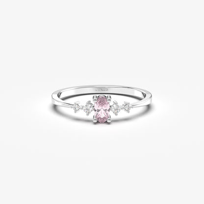 14K Gold Oval Pink Topaz Ring - 2S121PNK