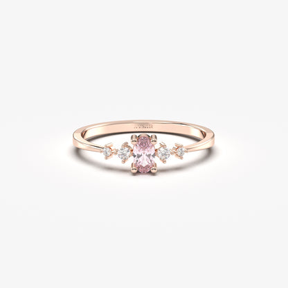 14K Gold Oval Pink Topaz Ring - 2S121PNK