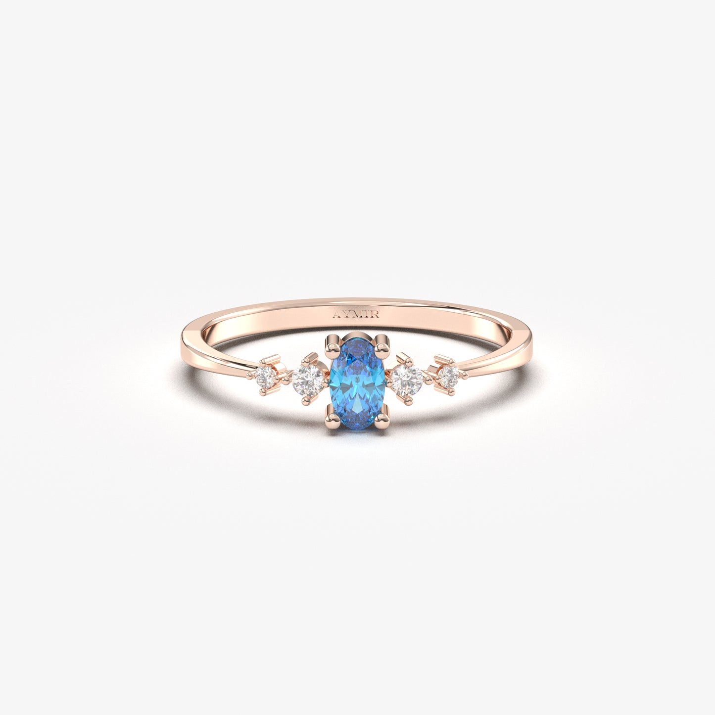 14K Gold Oval Sky Blue Topaz Ring - 2S121SKY