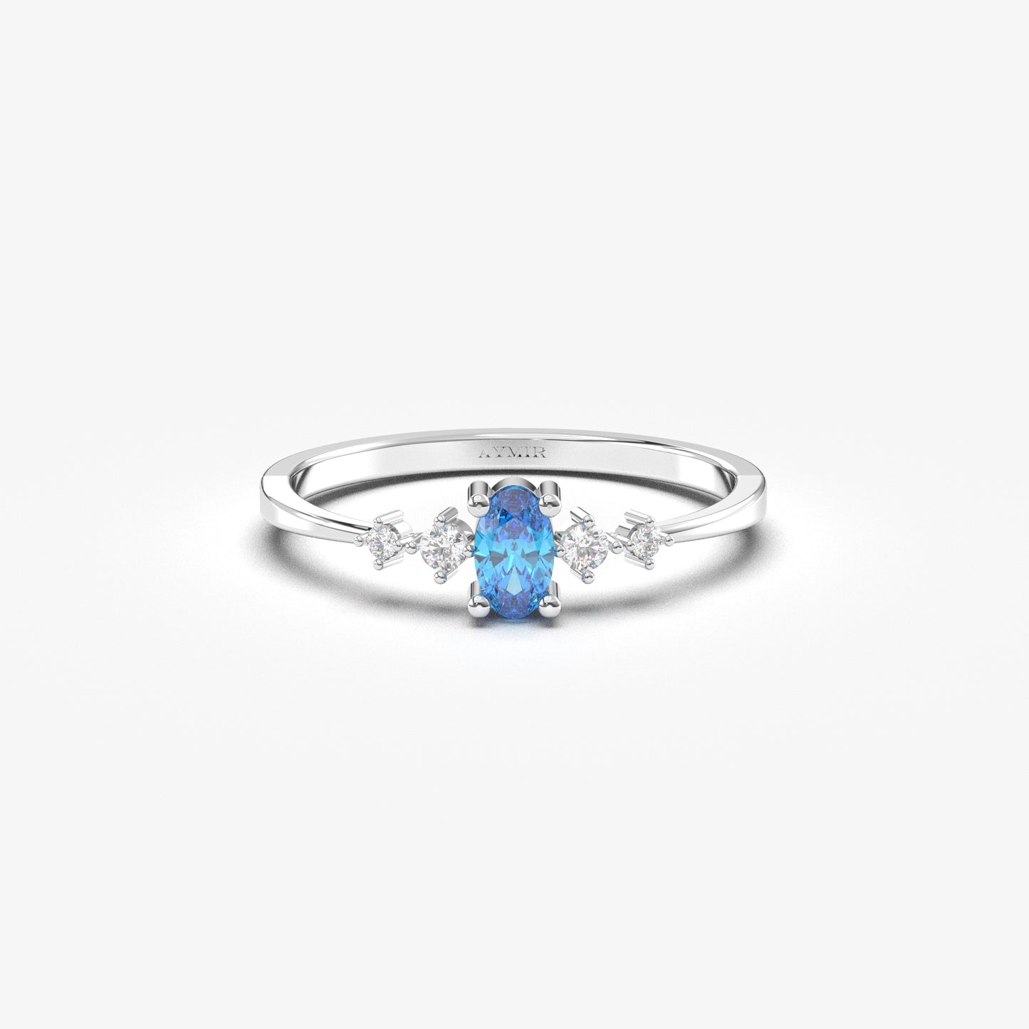 14K Gold Oval Sky Blue Topaz Ring - 2S121SKY