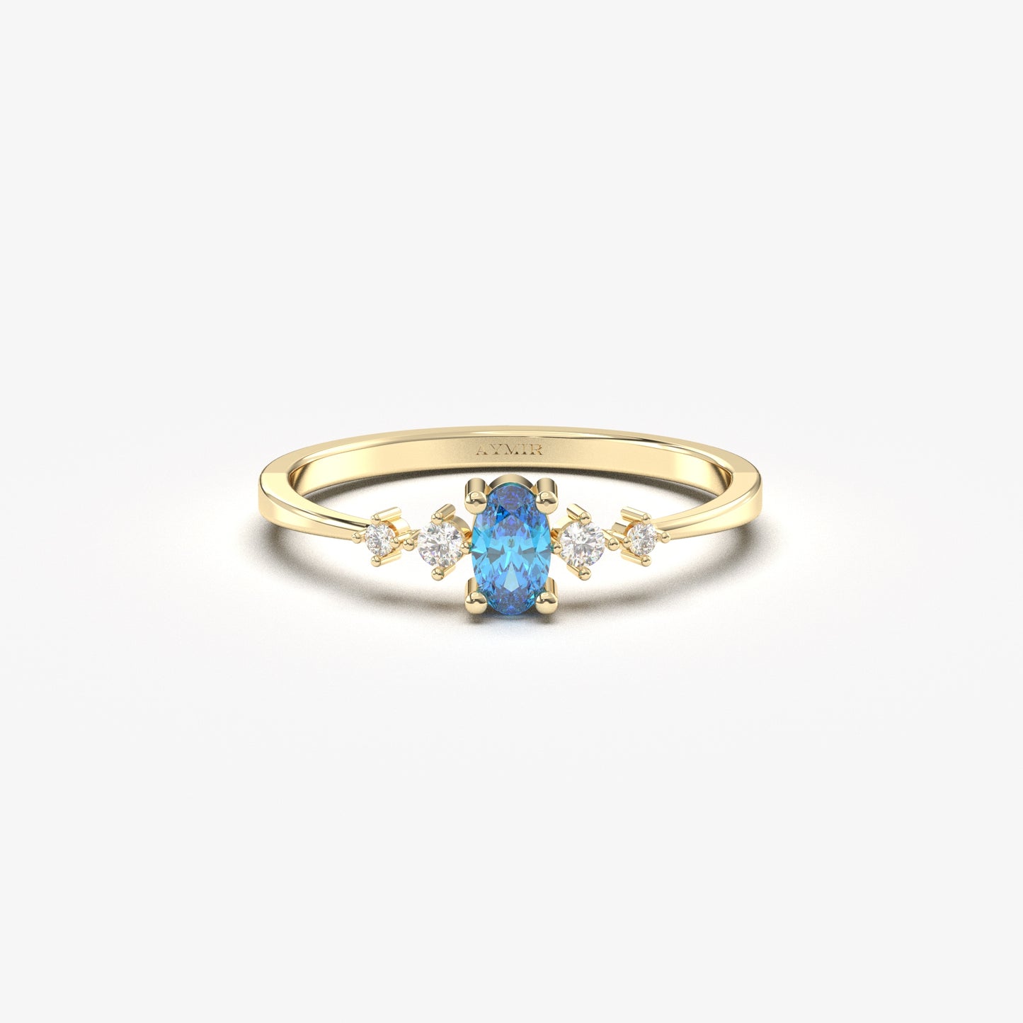 14K Gold Oval Sky Blue Topaz Ring - 2S121SKY