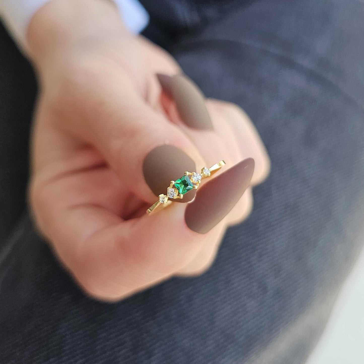 14K Gold Princess Emerald Ring - 2S122EME