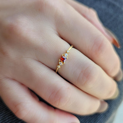 14K Gold Princess Garnet Ring - 2S122GAR